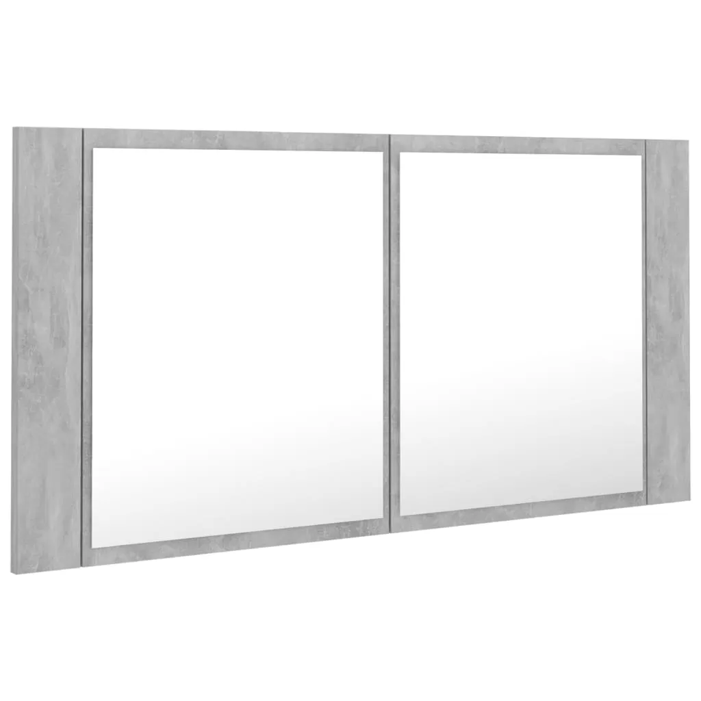 DULAP DE BAIE CU OGLINDA SI LED, GRI BETON [8]