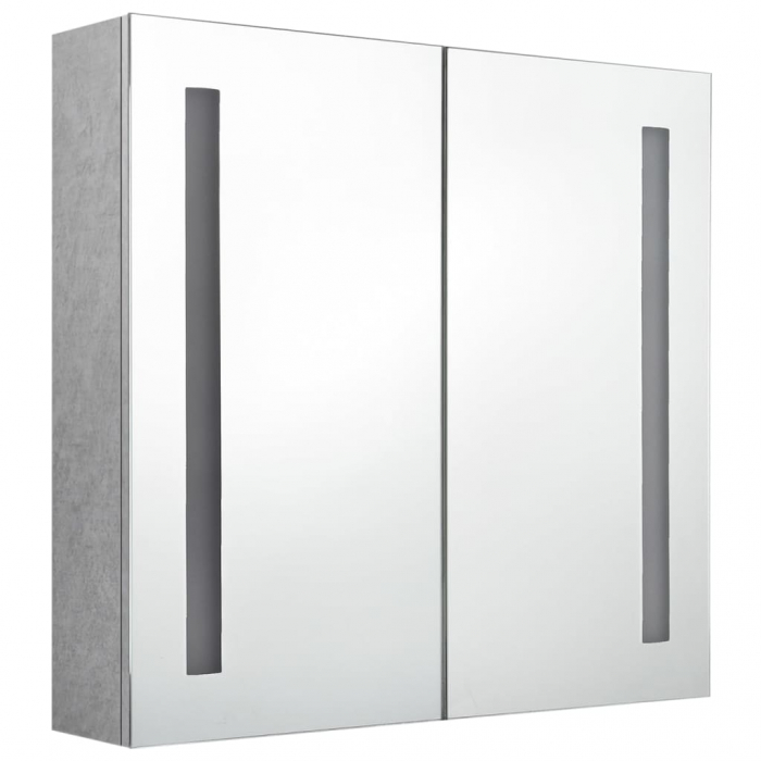 DULAP DE BAIE CU OGLINDA SI LED, GRI BETON, 62 X 14 X 60 CM [3]