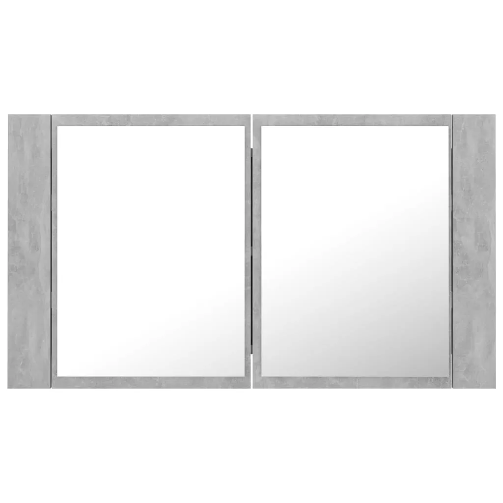 DULAP DE BAIE CU OGLINDA SI LED, GRI BETON [9]