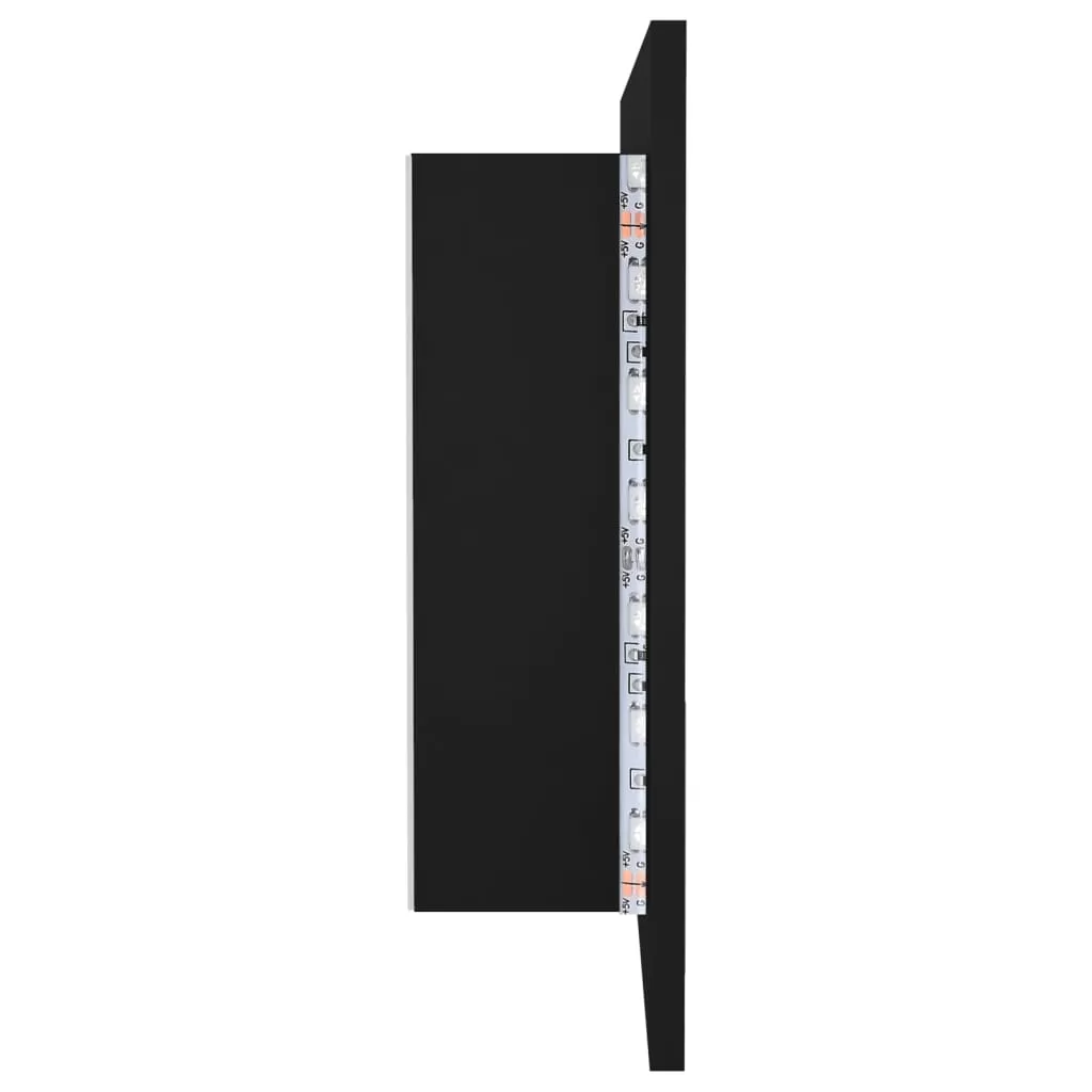DULAP DE BAIE CU OGLINDA SI LED, NEGRU [10]