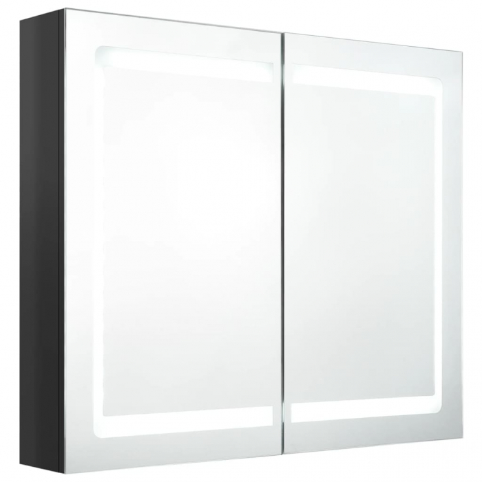 DULAP DE BAIE CU OGLINDA SI LED, NEGRU [2]