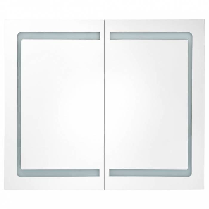 DULAP DE BAIE CU OGLINDA SI LED, NEGRU [4]