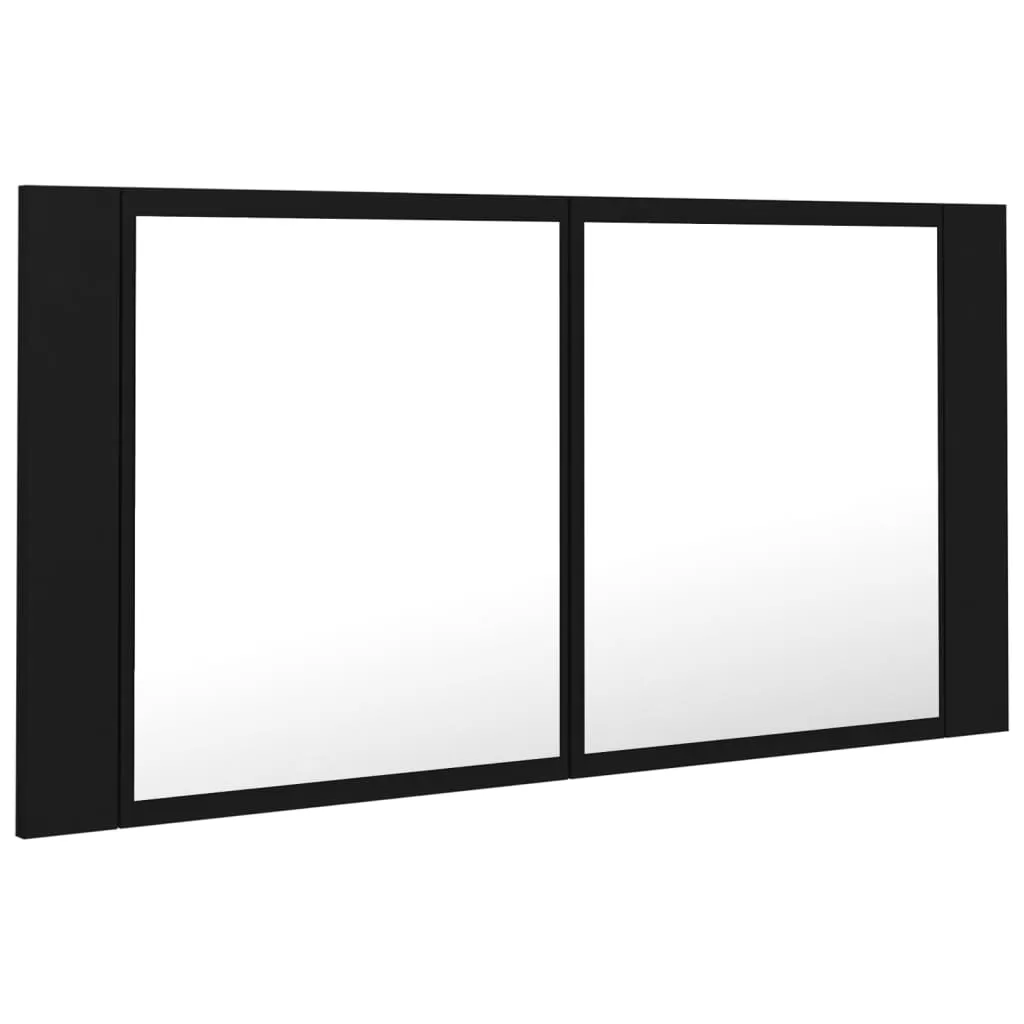 DULAP DE BAIE CU OGLINDA SI LED, NEGRU [8]