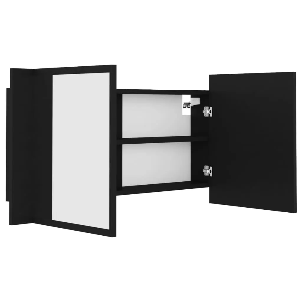 DULAP DE BAIE CU OGLINDA SI LED, NEGRU [11]