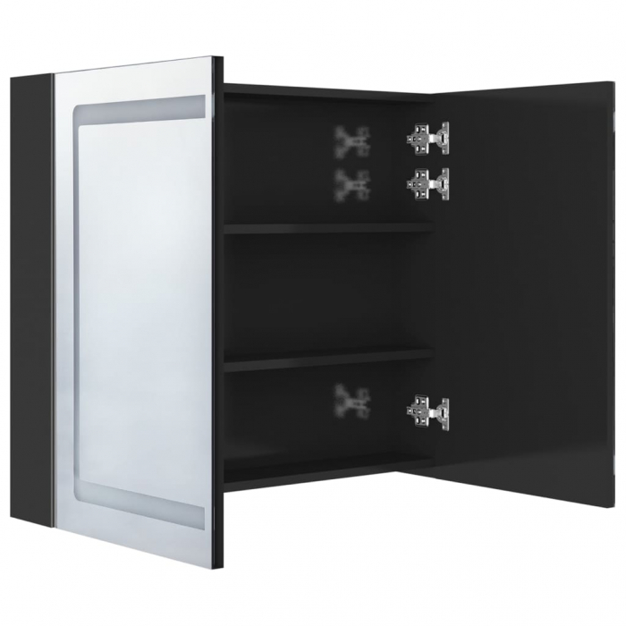 DULAP DE BAIE CU OGLINDA SI LED, NEGRU [5]