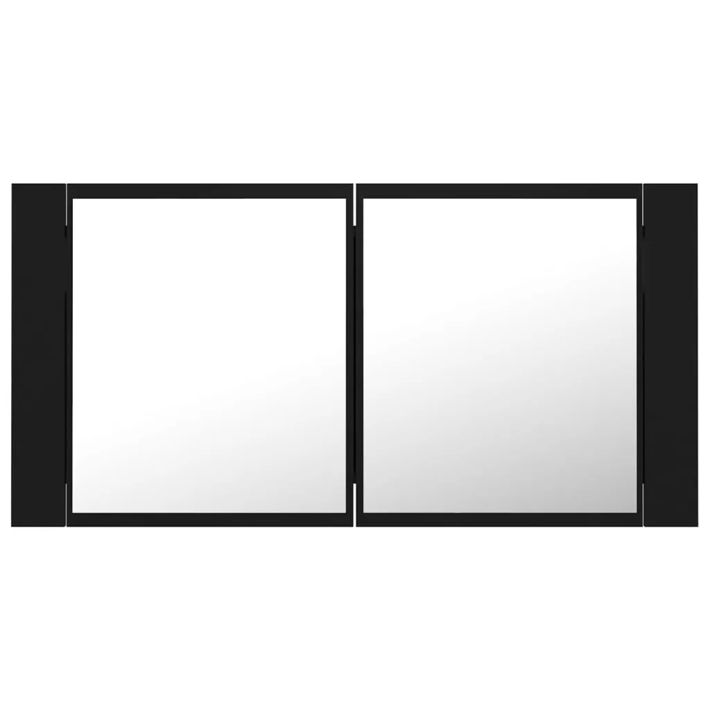 DULAP DE BAIE CU OGLINDA SI LED, NEGRU [9]