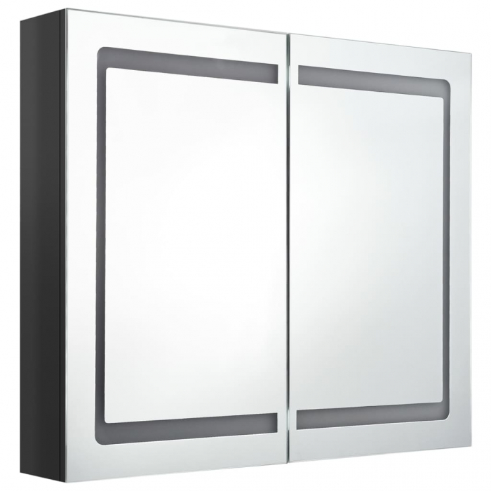 DULAP DE BAIE CU OGLINDA SI LED, NEGRU [3]