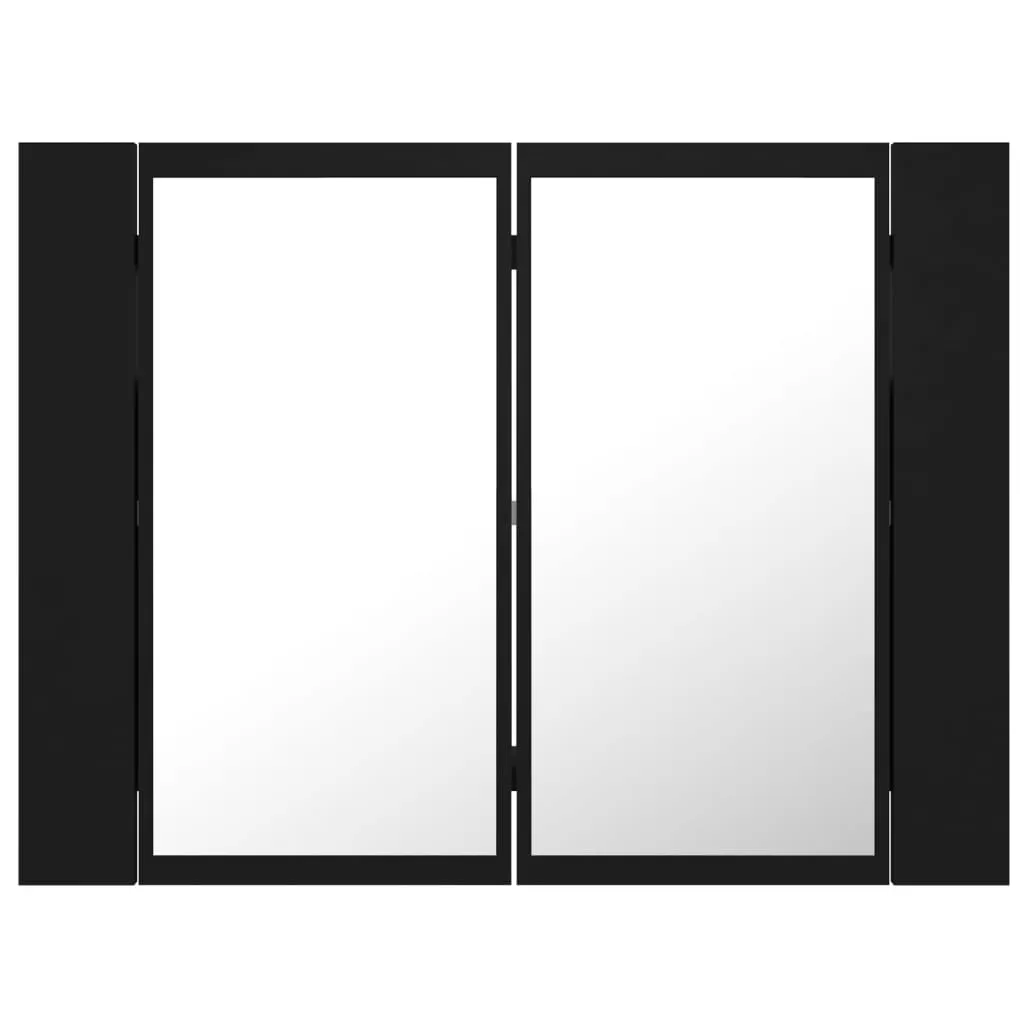 DULAP DE BAIE CU OGLINDA SI LED, NEGRU [9]