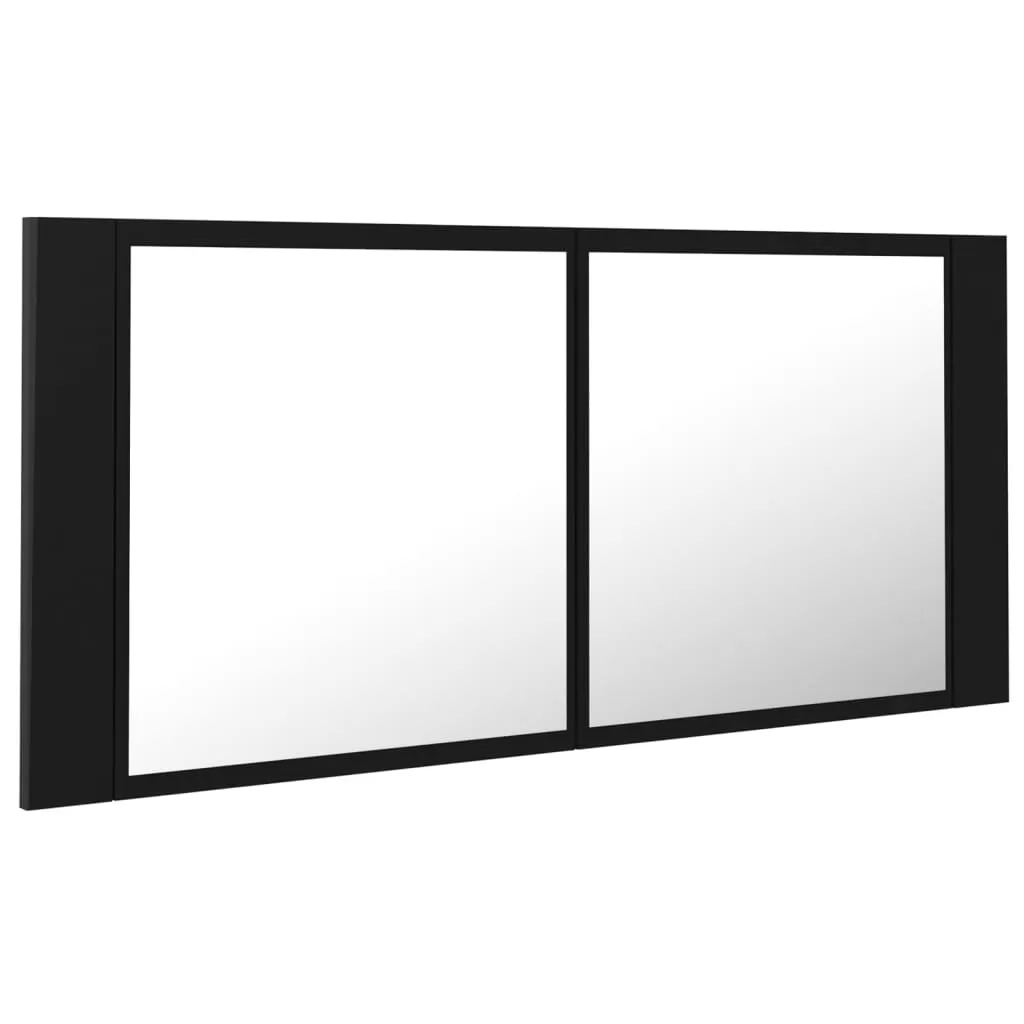 DULAP DE BAIE CU OGLINDA SI LED, NEGRU [8]