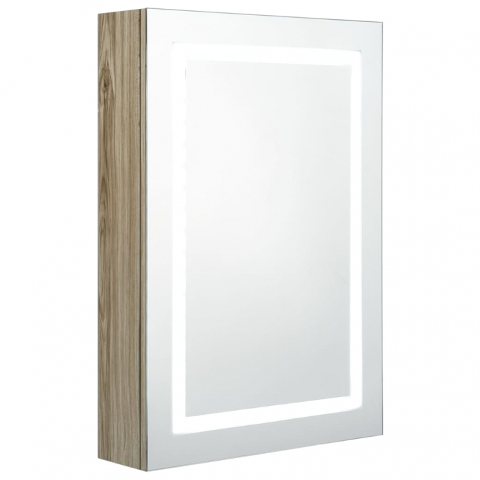 DULAP DE BAIE CU OGLINDA SI LED, STEJAR [2]