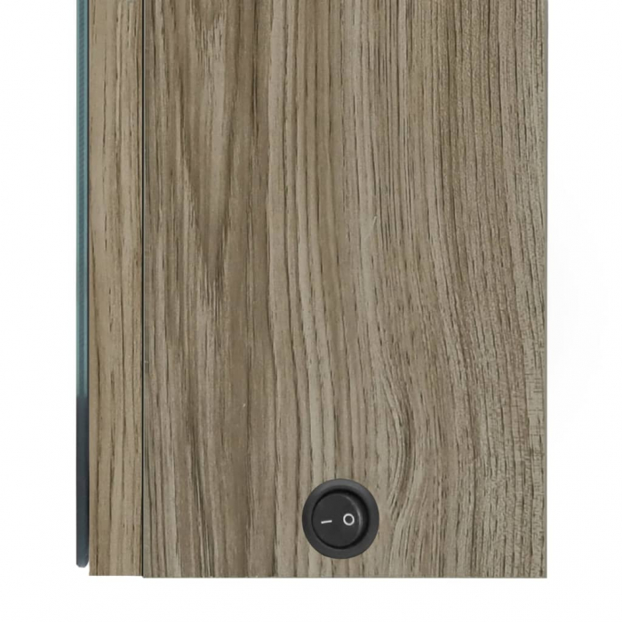 DULAP DE BAIE CU OGLINDA SI LED, STEJAR, 50 X 13 X 70 CM [6]