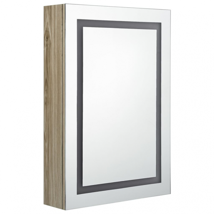 DULAP DE BAIE CU OGLINDA SI LED, STEJAR [3]