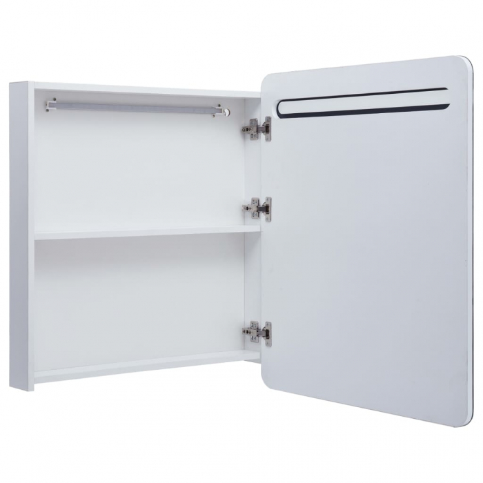 DULAP DE BAIE CU OGLINDA SI LED-URI, ALB, 68 X 9 X 80 CM [5]