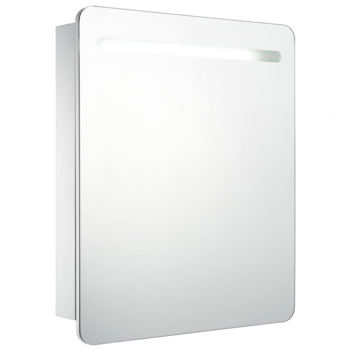 DULAP DE BAIE CU OGLINDA SI LED-URI, ALB, 68 X 9 X 80 CM [2]