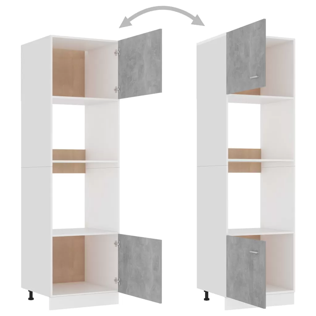 DULAP DE CUPTOR CU MICROUNDE, GRI BETON [5]