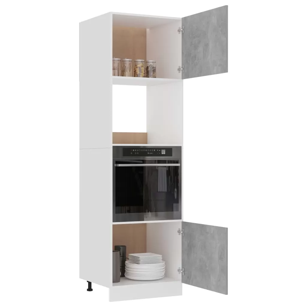 DULAP DE CUPTOR CU MICROUNDE, GRI BETON [4]