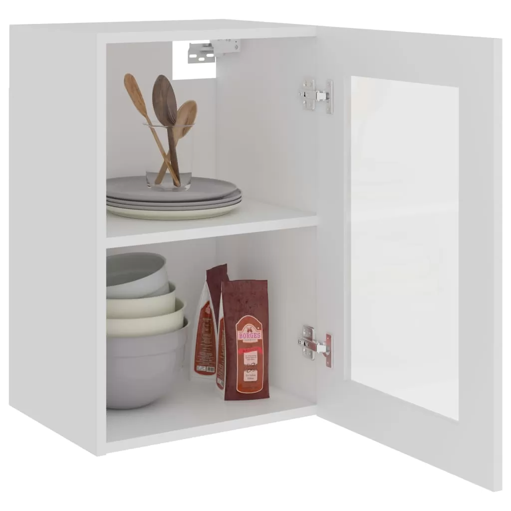DULAP DE STICLA SUSPENDAT, ALB, 40 X 31 X 60 CM [4]