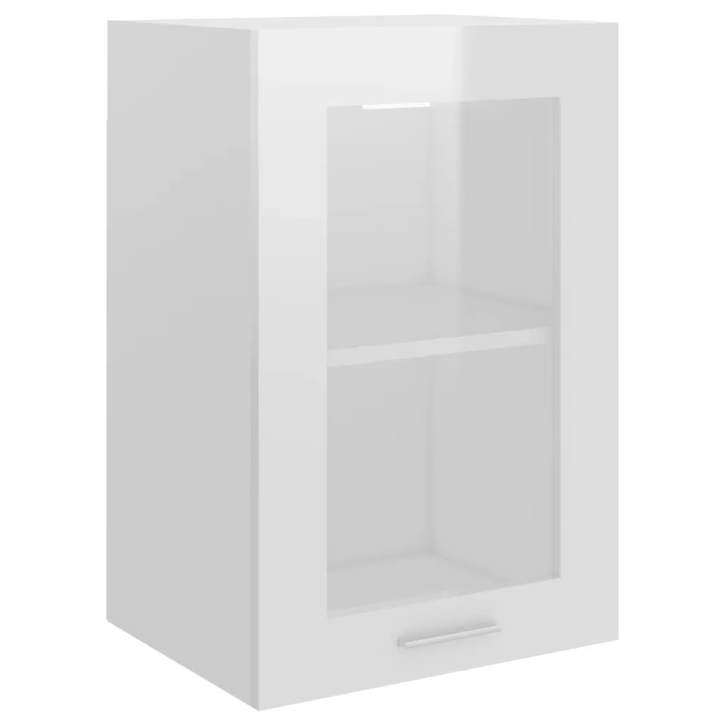 DULAP DE STICLA SUSPENDAT, ALB LUCIOS, 40 X 31 X 60 CM [2]