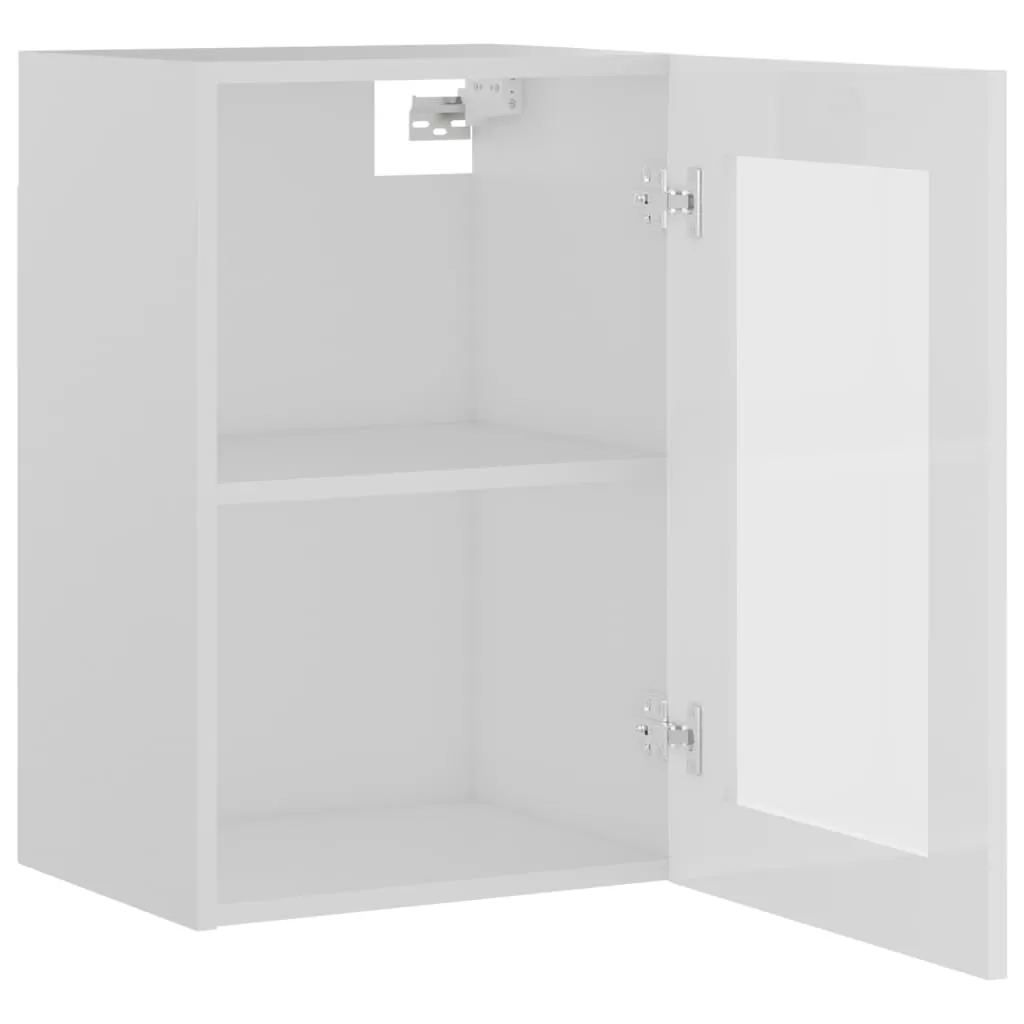 DULAP DE STICLA SUSPENDAT, ALB LUCIOS, 40 X 31 X 60 CM [5]