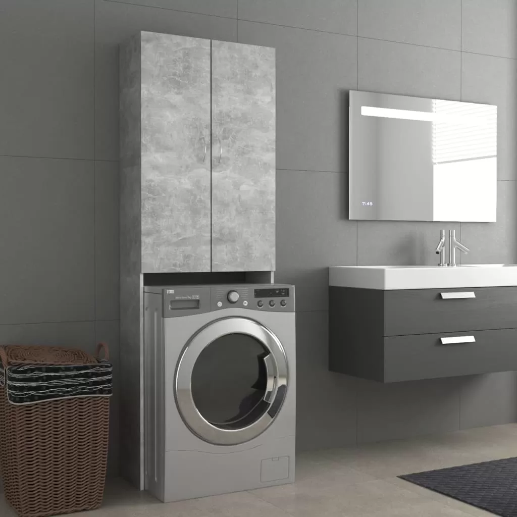 DULAP MASINA DE SPALAT, GRI BETON, 64 X 25,5 X 190 CM [1]