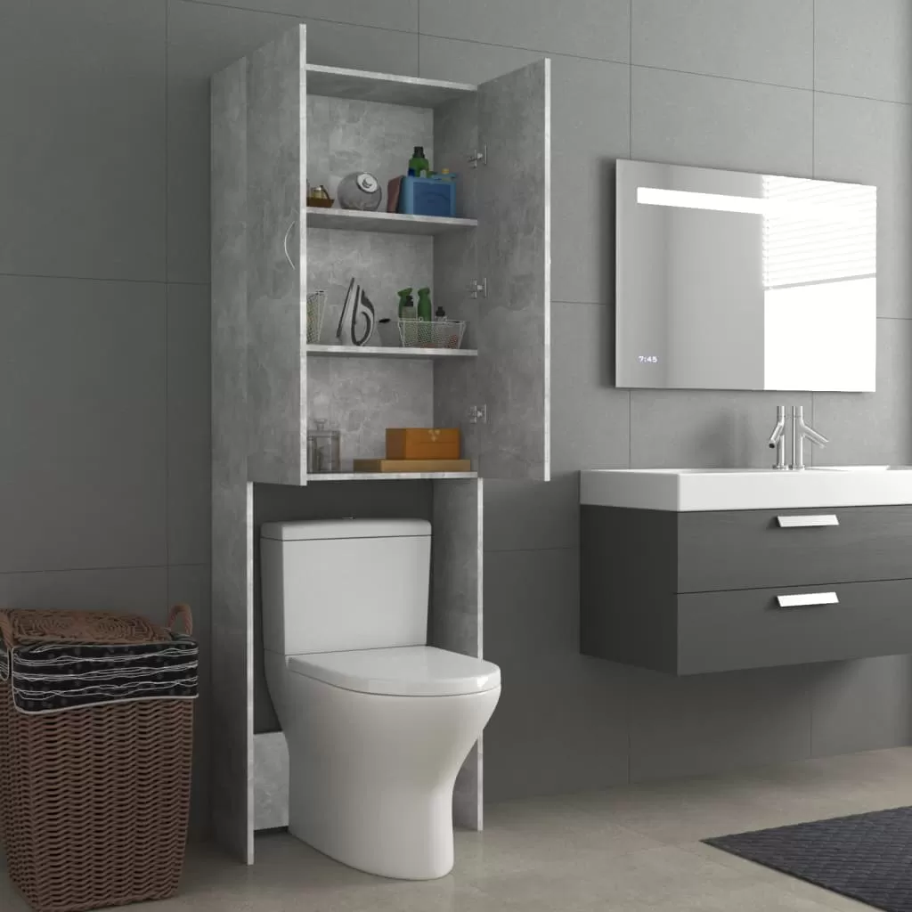 DULAP MASINA DE SPALAT, GRI BETON, 64 X 25,5 X 190 CM [5]
