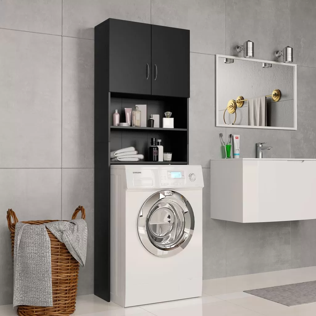 DULAP MASINA DE SPALAT, NEGRU, 64 X 25.5 X 190 CM [1]