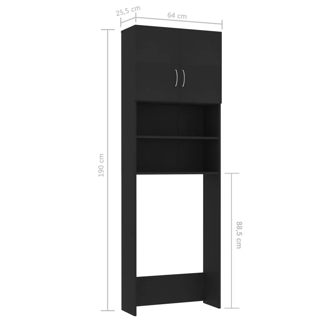 DULAP MASINA DE SPALAT, NEGRU, 64 X 25.5 X 190 CM [8]