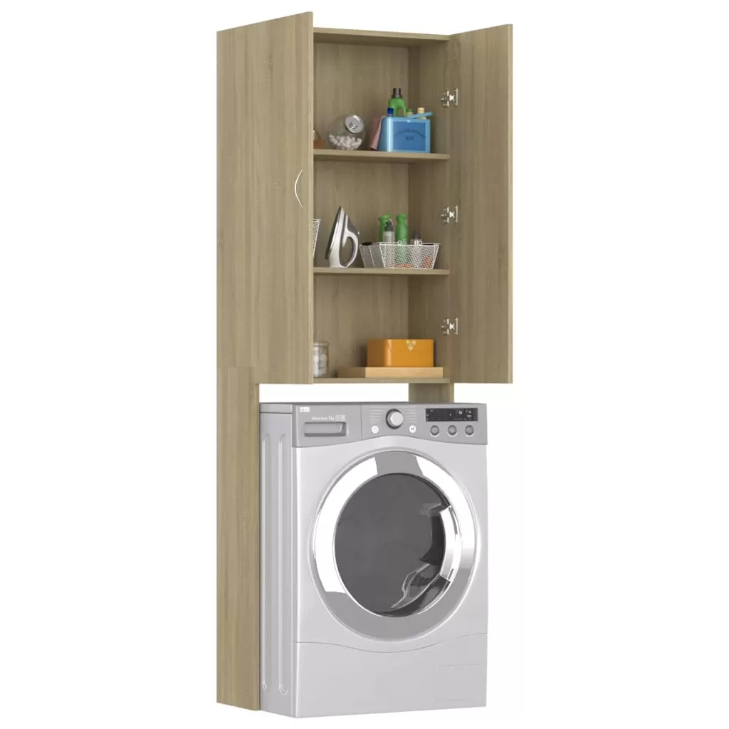 DULAP MASINA DE SPALAT, STEJAR SONOMA, 64 X 25,5 X 190 CM [3]