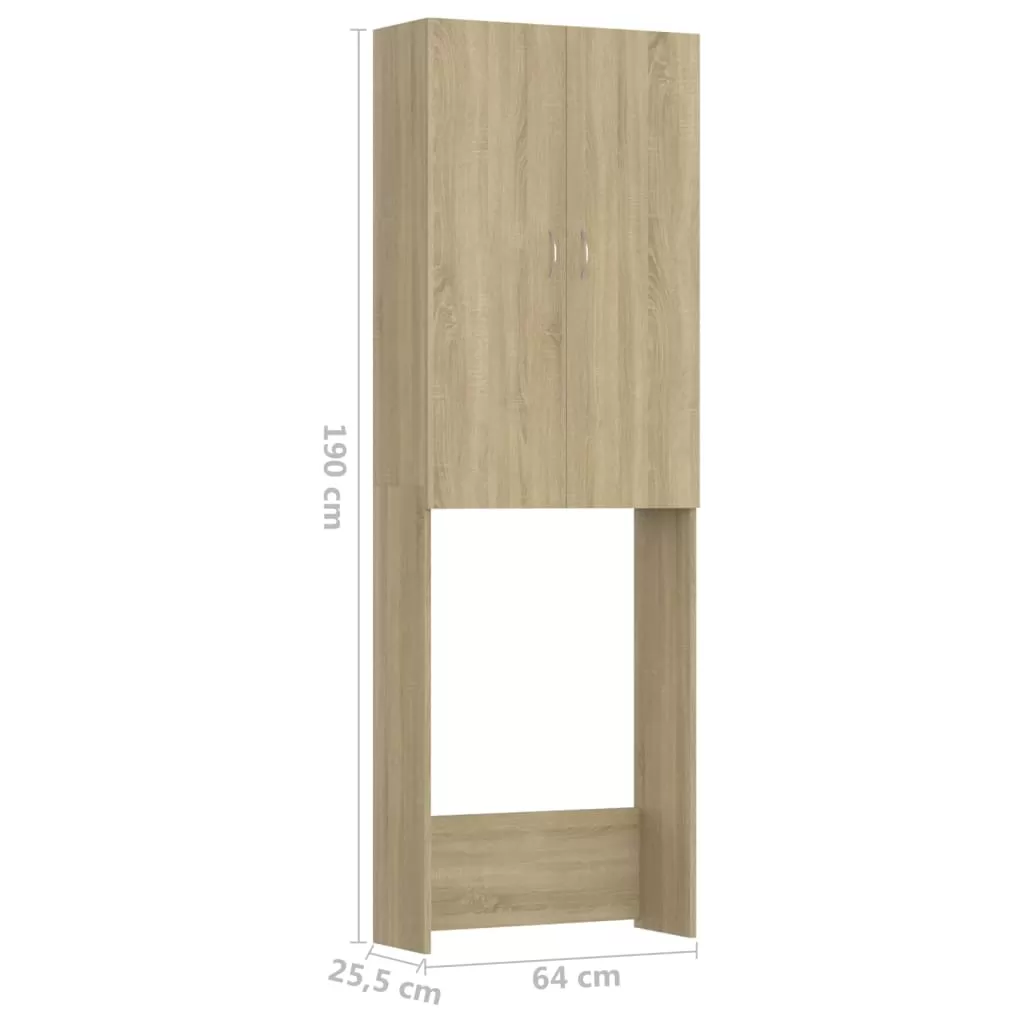 DULAP MASINA DE SPALAT, STEJAR SONOMA, 64 X 25,5 X 190 CM [9]