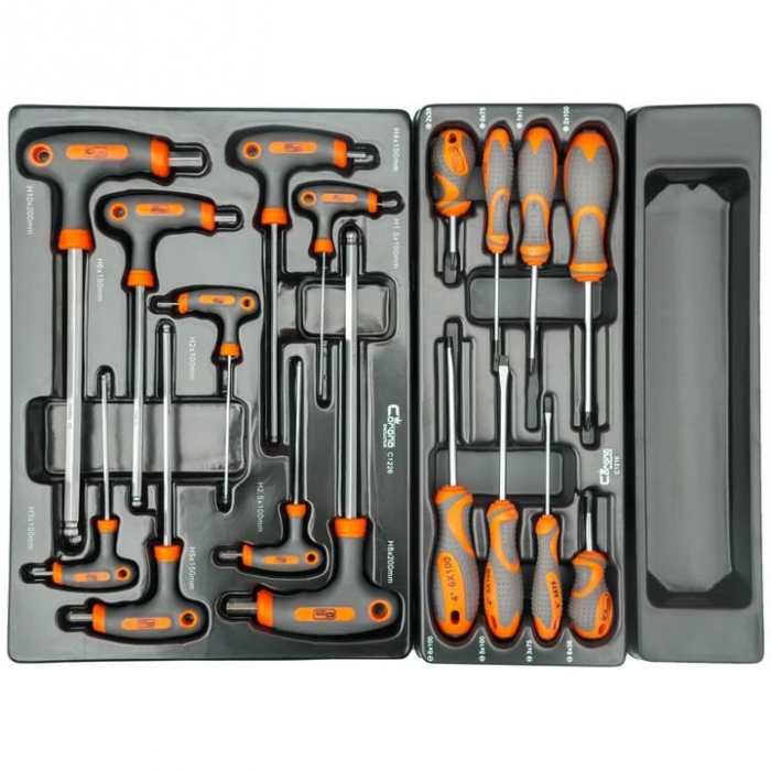 DULAP MOBIL PENTRU UNELTE, 10 SERTARE, 725X927X465 MM, CONTINE 25 SETURI DE UNELTE, 386 ELEMENTE, RICHMANN EXCLUSIVE [8]