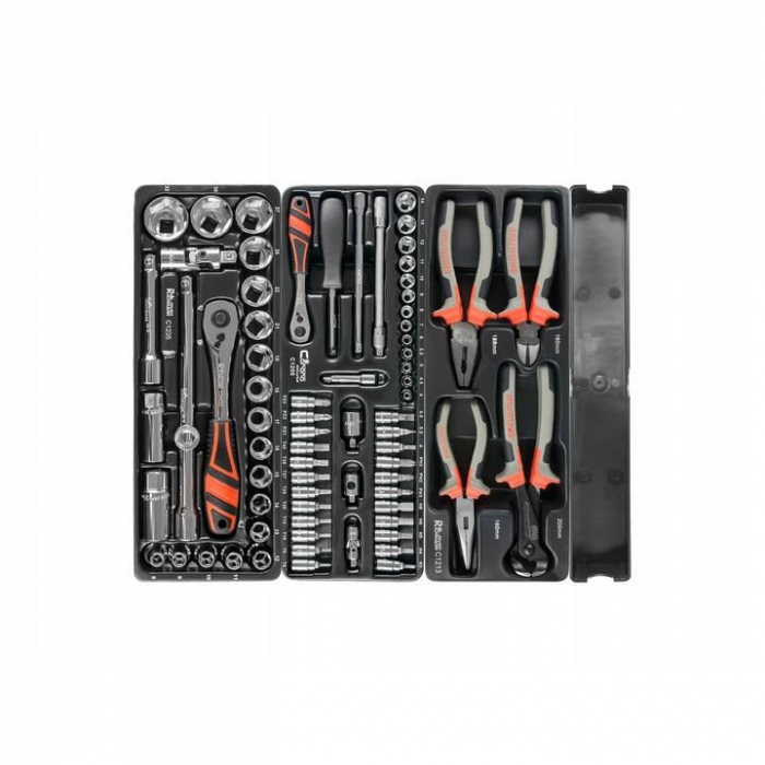 DULAP MOBIL PENTRU UNELTE, 10 SERTARE + SPATIU LATERAL CU USA, 970X927X465 MM, CONTINE 25 SETURI DE UNELTE, 386 ELEMENTE, RICHMANN EXCLUSIVE [6]