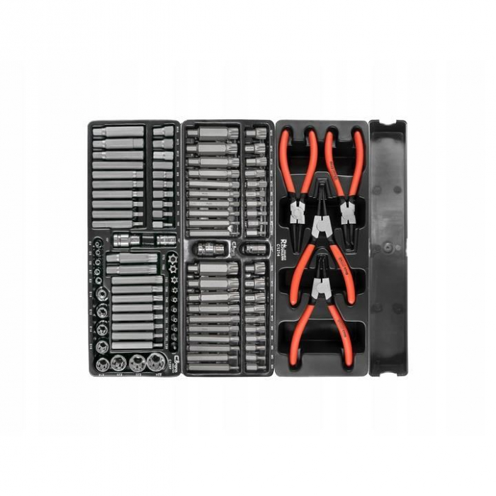 DULAP MOBIL PENTRU UNELTE, 10 SERTARE + SPATIU LATERAL CU USA, 970X927X465 MM, CONTINE 25 SETURI DE UNELTE, 386 ELEMENTE, RICHMANN EXCLUSIVE [7]
