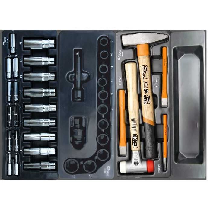 DULAP MOBIL PENTRU UNELTE, 7 SERTARE + SPATIU LATERAL CU USA, 970X927X465 MM, CONTINE 14 SETURI DE UNELTE, 268 ELEMENTE, RICHMANN EXCLUSIVE [7]