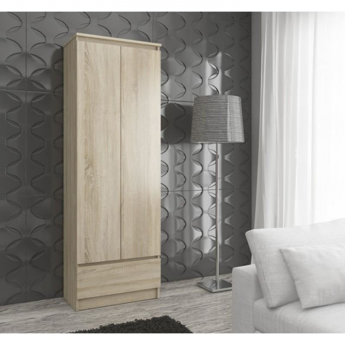 DULAP, PLACA LAMINATA, 1 SERTAR, 4 RAFTURI, 2 USI, STEJAR, 60X35X180 CM [3]