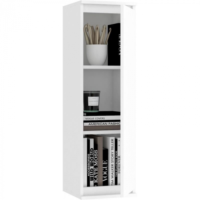 DULAP SUSPENDAT, PLACA LAMINATA, 3 RAFTURI, 1 USA, ALB, 30X30X99 CM [3]