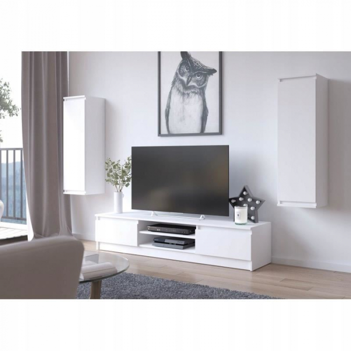 DULAP SUSPENDAT, PLACA LAMINATA, 3 RAFTURI, 1 USA, ALB, 30X30X99 CM [2]