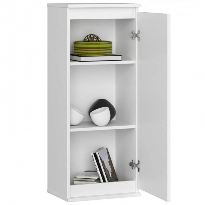 DULAP SUSPENDAT, PLACA LAMINATA, 3 RAFTURI, 1 USA, ALB, 40X30X99 CM [2]