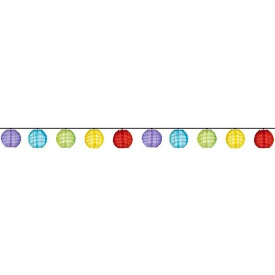 GHIRLANDA SOLARA, LAMPIOANE CHINEZESTI, LED, 2V, 10 BUC, 2 MODURI ILUMINARE, IP44, 7.5 CM, 3 M [1]