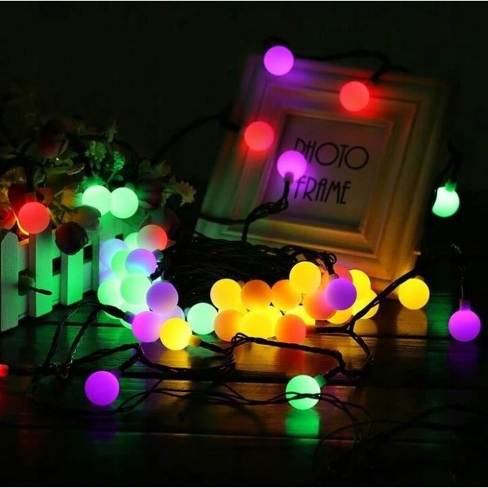 GHIRLANDA SOLARA, TIP SIRAG DE BECURI, LED, 2V, 8 MODURI ILUMINARE, IP65, 2.2 CM, 4.8 M [10]