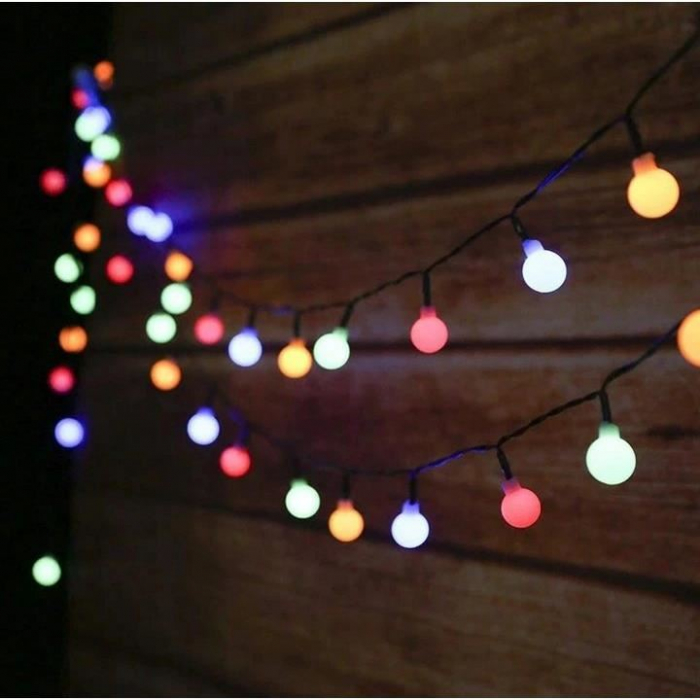GHIRLANDA SOLARA, TIP SIRAG DE BECURI, LED, 2V, 8 MODURI ILUMINARE, IP65, 2.2 CM, 4.8 M [11]