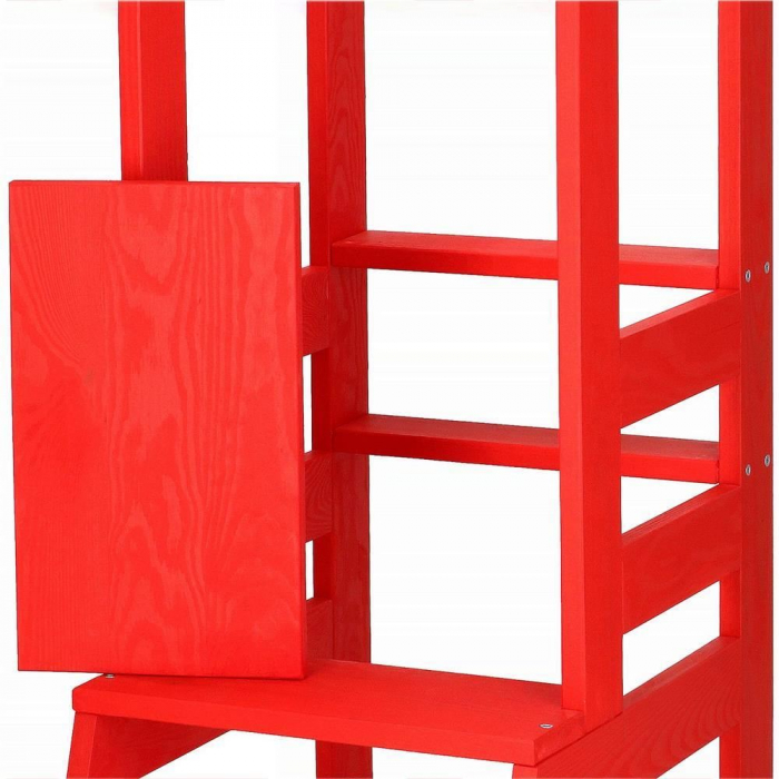 INALTATOR MULTIFUNCTIONAL/AJUTOR DE BUCATARIE PENTRU COPII, AJUSTABIL, LEMN, ROSU, 39X52X90 CM, SPRINGOS [11]