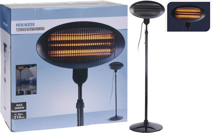 Încălzitor de terasă pe suport - 2000W, reglabil până la 210 cm [1]