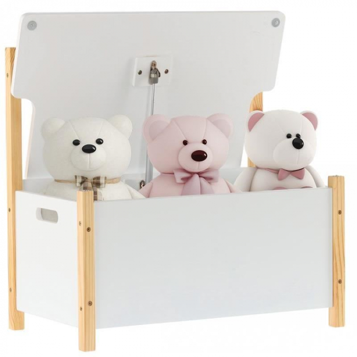 LADA DEPOZITARE 2 IN 1, CU BANCA, LEMN, MDF, ALB, 60X34.5X56 CM, DAISY [5]