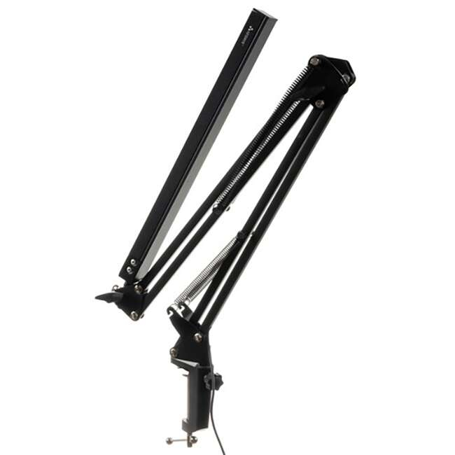 LAMPA DE BIROU 2 IN 1, CU PRINDERE MASA, BRAT FLEXIBIL, 3 CULORI LUMINA, 10 NIVELURI, USB, NEGRU, 3X37 CM, IZOXIS [16]