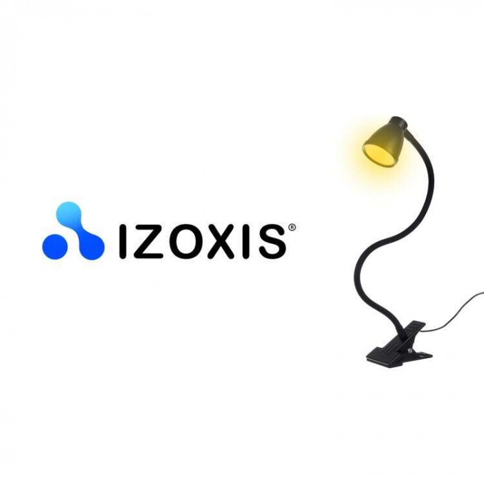 LAMPA DE BIROU CU CLIPS, BRAT FLEXIBIL, 3 CULORI LUMINA, 10 NIVELURI, USB, NEGRU, 45 CM, IZOXIS [8]