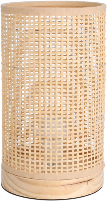 Lampă de masă rattan cu bază din lemn [2]