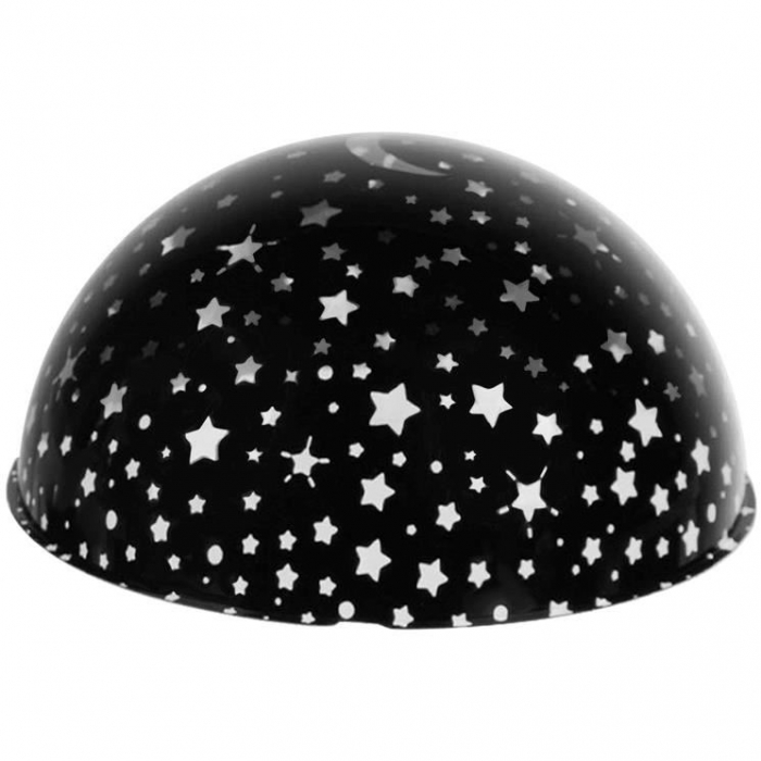 LAMPA DE NOPTIERA CU PROIECTOR, PENTRU COPII, CUPOLA ROTATIVA, 2 MODURI, NEGRU, 230V/4XAAA, 11.5X10 CM [7]