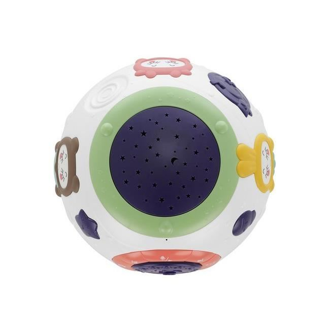 LAMPA DE NOPTIERA CU PROIECTOR, PENTRU COPII, MUZICALA, 4 MODURI, 3XAA, MOV SI ALB, 18X14 CM [4]