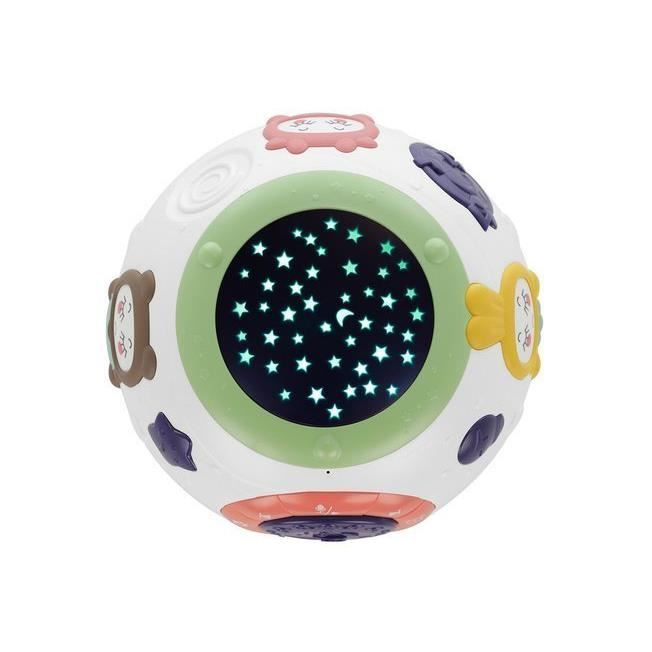 LAMPA DE NOPTIERA CU PROIECTOR, PENTRU COPII, MUZICALA, 4 MODURI, 3XAA, MOV SI ALB, 18X14 CM [3]