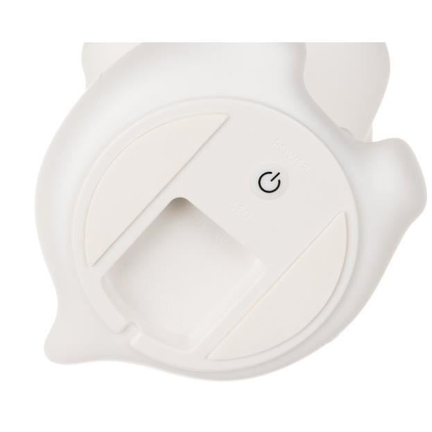 LAMPA DE NOPTIERA, PENTRU COPII, LED, 4 MODURI ILUMINARE, 16 CULORI, USB, CU TELECOMANDA, MODEL CATEL, ALB, SILICON, 9X10X14 CM, ISOTRADE [5]